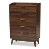 Dressers & Chests-Kirkland's Home Walnut 5-Drawer Wood Chest Brown