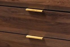 Dressers & Chests-Kirkland's Home Walnut 5-Drawer Wood Chest Brown