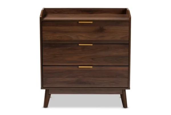 Dressers & Chests-Kirkland's Home Walnut 3-Drawer Wood Chest Brown