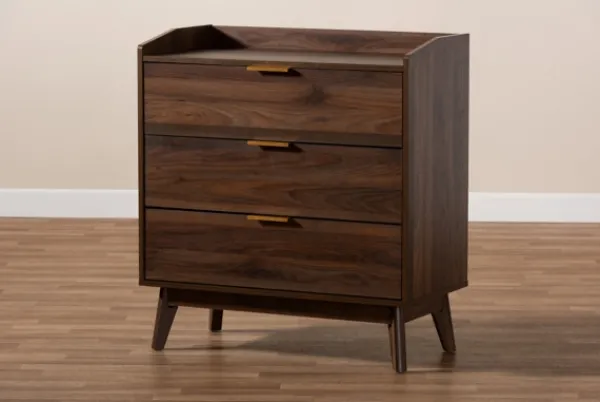 Dressers & Chests-Kirkland's Home Walnut 3-Drawer Wood Chest Brown