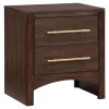 Nightstands-Kirkland's Home Walnut 2-Drawer Wood Nightstand Brown
