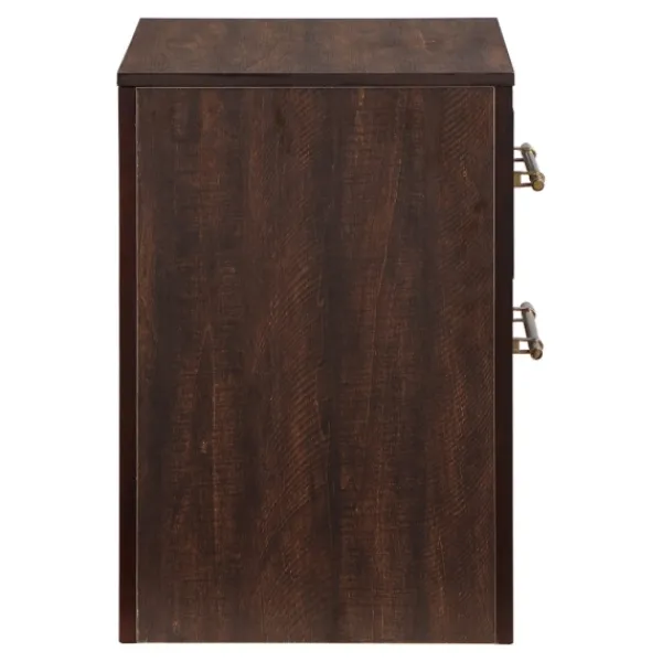 Nightstands-Kirkland's Home Walnut 2-Drawer Wood Nightstand Brown