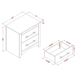 Nightstands-Kirkland's Home Walnut 2-Drawer Wood Nightstand Brown