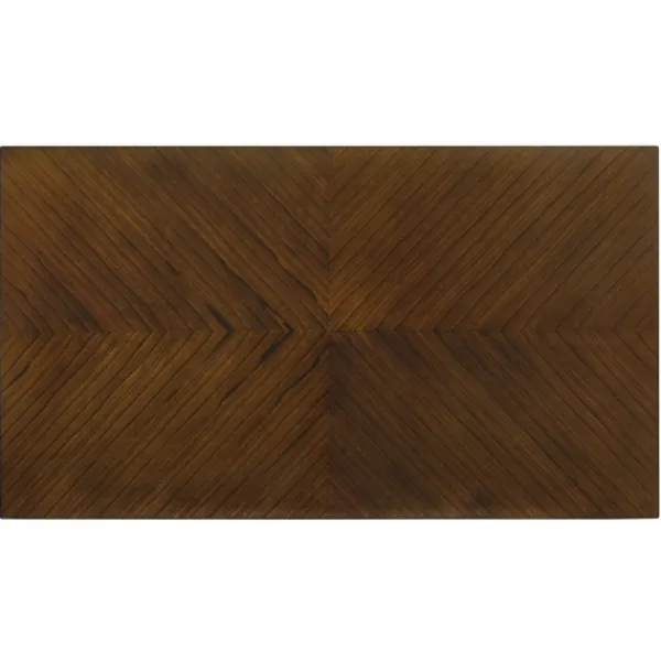 Dining Tables-Kirkland's Home Walnut Finish Chevron Inlay Dining Table Brown