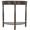 Entryway Furniture-Kirkland's Home Walnut Half Moon Console Table Brown