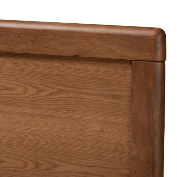 Beds & Headboards-Kirkland's Home Walnut Inset Paneling Platform King Bed Brown