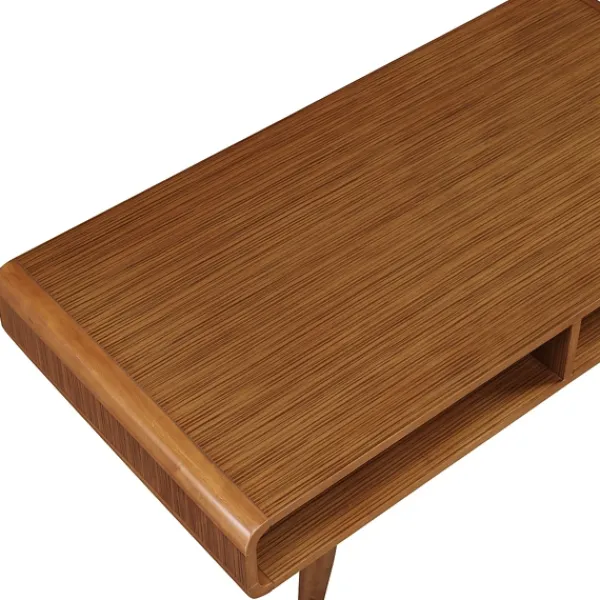 Coffee Tables-Kirkland's Home Walnut Mid-Century Modern Solid Wood Coffee Table Brown