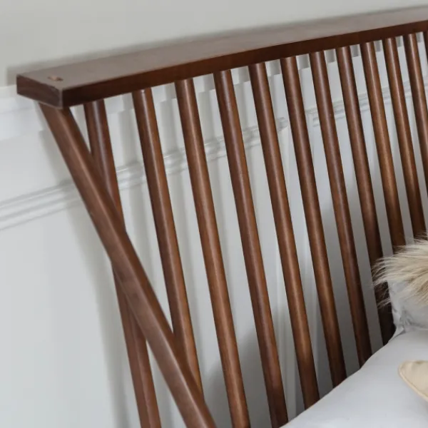 Beds & Headboards-Kirkland's Home Walnut Mid-Century Modern Queen Bed Frame Brown
