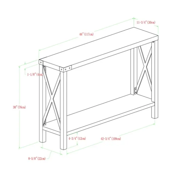Console Tables-Kirkland's Home Walnut Rustic Farmhouse X-Frame Console Table Brown