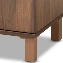 Entryway Furniture-Kirkland's Home Walnut Slim Shoe Storage Cabinet Brown