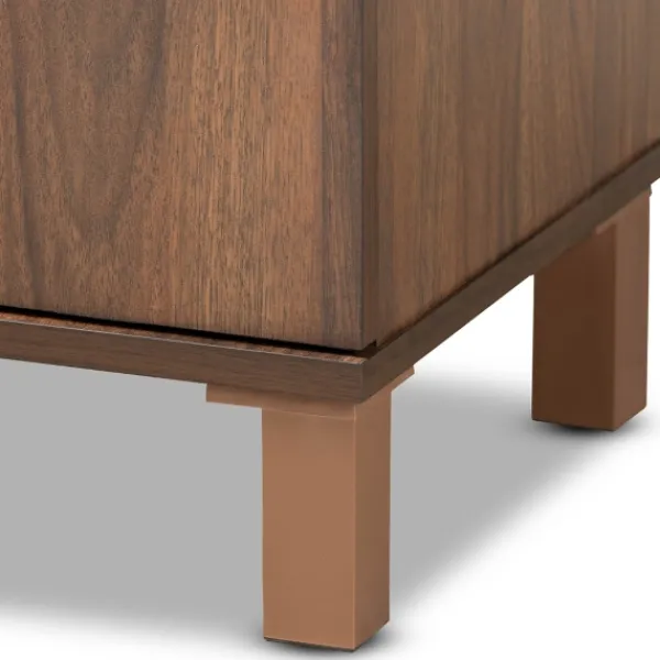 Entryway Furniture-Kirkland's Home Walnut Slim Shoe Storage Cabinet Brown