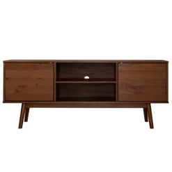 Tv Stands & Media Consoles-Kirkland's Home Walnut Solid Wood Tv Console Brown