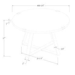 Coffee Tables-Kirkland's Home Walnut Urban Rustic Round Coffee Table Brown