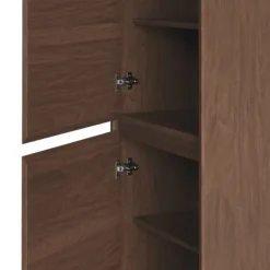 Bookshelves-Kirkland's Home Walnut Wood 2-Door Modern Bookshelf