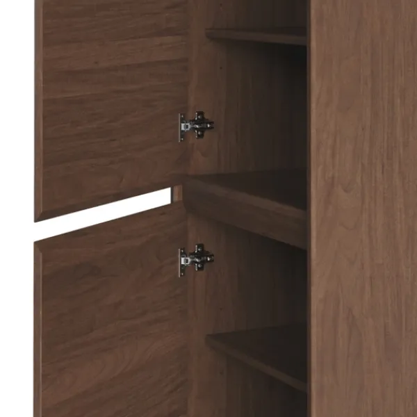 Bookshelves-Kirkland's Home Walnut Wood 2-Door Modern Bookshelf
