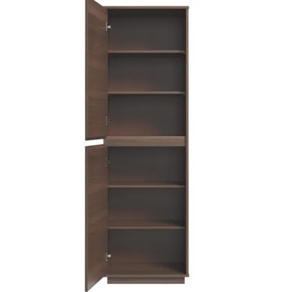 Bookshelves-Kirkland's Home Walnut Wood 2-Door Modern Bookshelf