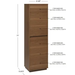 Bookshelves-Kirkland's Home Walnut Wood 2-Door Modern Bookshelf