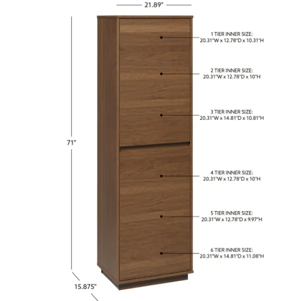 Bookshelves-Kirkland's Home Walnut Wood 2-Door Modern Bookshelf