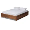 Beds & Headboards-Kirkland's Home Walnut Wood 4-Drawer Full Platform Bed Brown