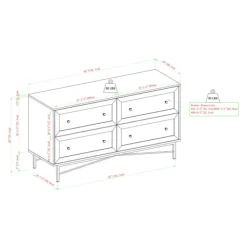 Dressers & Chests-Kirkland's Home Walnut Wood Faced Gold Base Dresser White