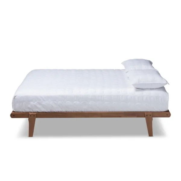 Beds & Headboards-Kirkland's Home Walnut Wood King Platform Bed Brown