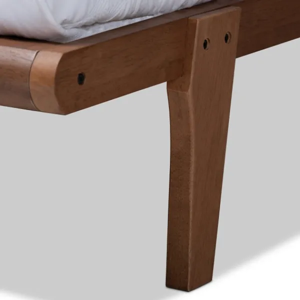 Beds & Headboards-Kirkland's Home Walnut Wood King Platform Bed Brown