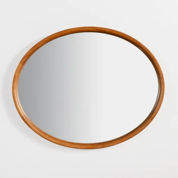 Decorative Mirrors-Kirkland's Home Walnut Wood Oval Wall Mirror