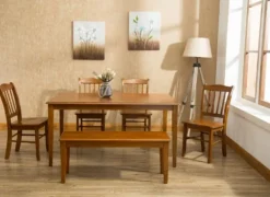 Dining Chairs-Kirkland's Home Walnut Wooden Dining Bench Brown