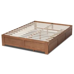 Beds & Headboards-Kirkland's Home Walnut Wooden 3-Drawer Platform Bed Brown