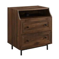 Nightstands-Kirkland's Home Warm Brown Curved Top Nightstand Table