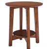 Accent & End Tables-Kirkland's Home Warm Chestnut Wood Round Accent Table Brown
