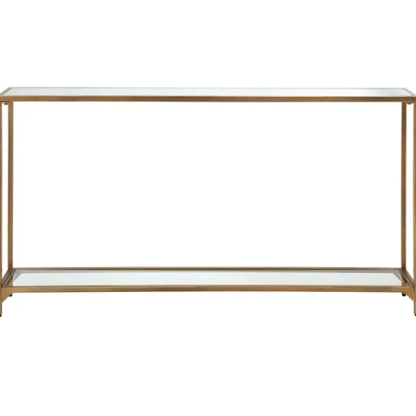 Entryway Furniture-Kirkland's Home Warm En Mirrored Top Console Table Gold