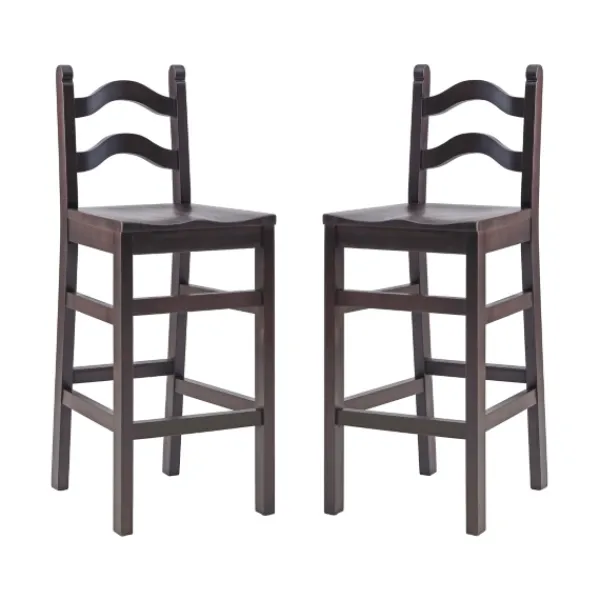 Bar Stools & Counter Height Stools-Kirkland's Home Warm Ladder Back Bar Stools, Set Of 2 Brown