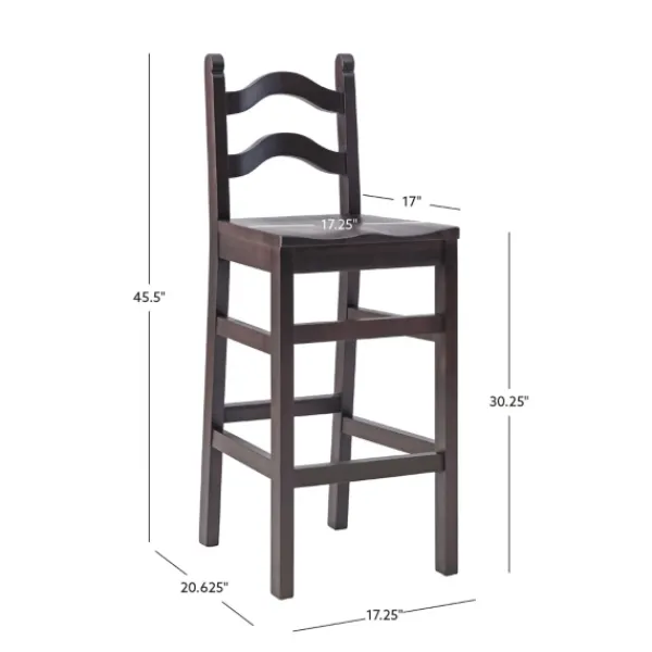 Bar Stools & Counter Height Stools-Kirkland's Home Warm Ladder Back Bar Stools, Set Of 2 Brown
