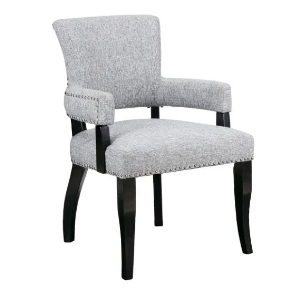 Dining Chairs-Kirkland's Home Warms Nailhead Trim Dining Chair Gray
