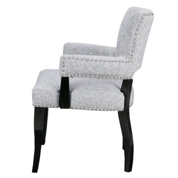 Dining Chairs-Kirkland's Home Warms Nailhead Trim Dining Chair Gray