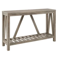 Console Tables-Kirkland's Home Wash A-Frame Console Table Gray