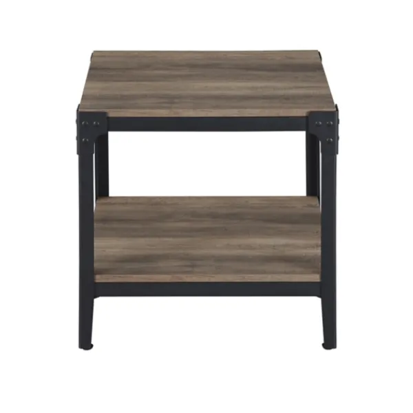 Accent & End Tables-Kirkland's Home Wash Angle Iron Accent Tables, Set Of 2 Gray