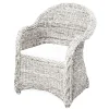 Accent Chairs-Kirkland's Home Wash Banana Leaf Barrel Accent Chair White