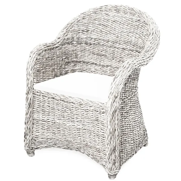 Accent Chairs-Kirkland's Home Wash Banana Leaf Barrel Accent Chair White
