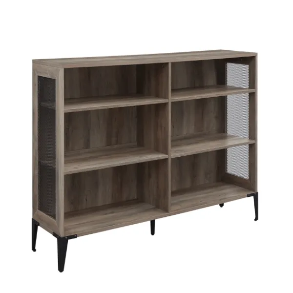Bookshelves-Kirkland's Home Wash Bookshelf With Mesh Sides Gray