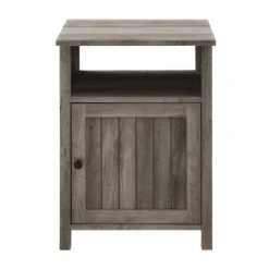 Accent & End Tables-Kirkland's Home Wash Grooved Door Side Table Gray
