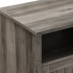 Accent & End Tables-Kirkland's Home Wash Grooved Door Side Table Gray