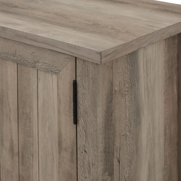 Tv Stands & Media Consoles-Kirkland's Home Wash Grooved Door Tv Stand Gray