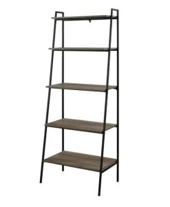 Bookshelves-Kirkland's Home Wash Industrial Ladder Bookshelf Gray