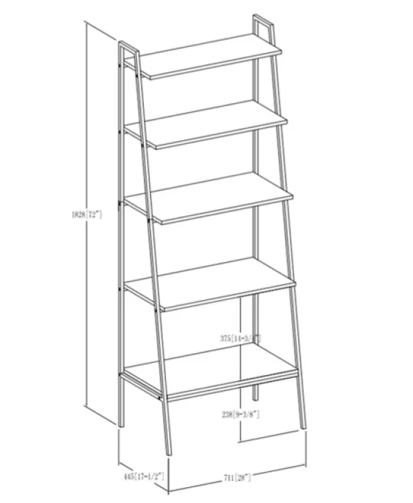 Bookshelves-Kirkland's Home Wash Industrial Ladder Bookshelf Gray