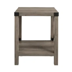 Accent & End Tables-Kirkland's Home Wash Industrial X-Frame Accent Table Gray