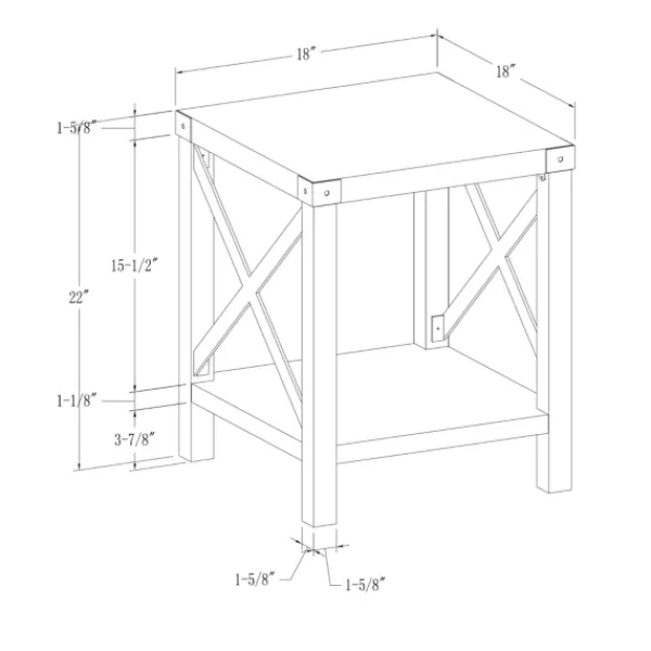 Accent & End Tables-Kirkland's Home Wash Industrial X-Frame Accent Table Gray