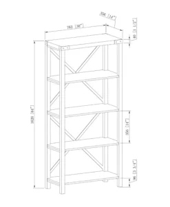 Bookshelves-Kirkland's Home Wash Metal X Frame Back Bookshelf Gray