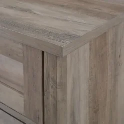 Cabinets & Sideboards-Kirkland's Home Wash Rustic Glass Front Sideboard Gray